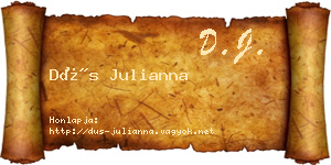 Dús Julianna névjegykártya